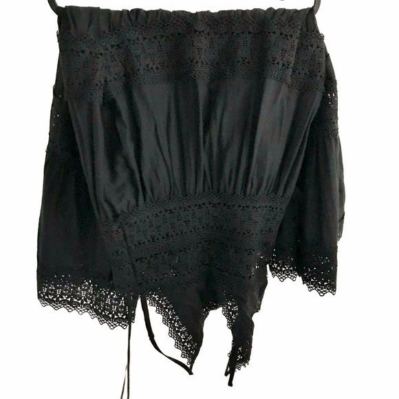 Aqua Black V Neck Lace Dress - Picture 3 of 5